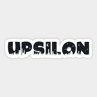 Upsilon Cityscape Letters Sticker